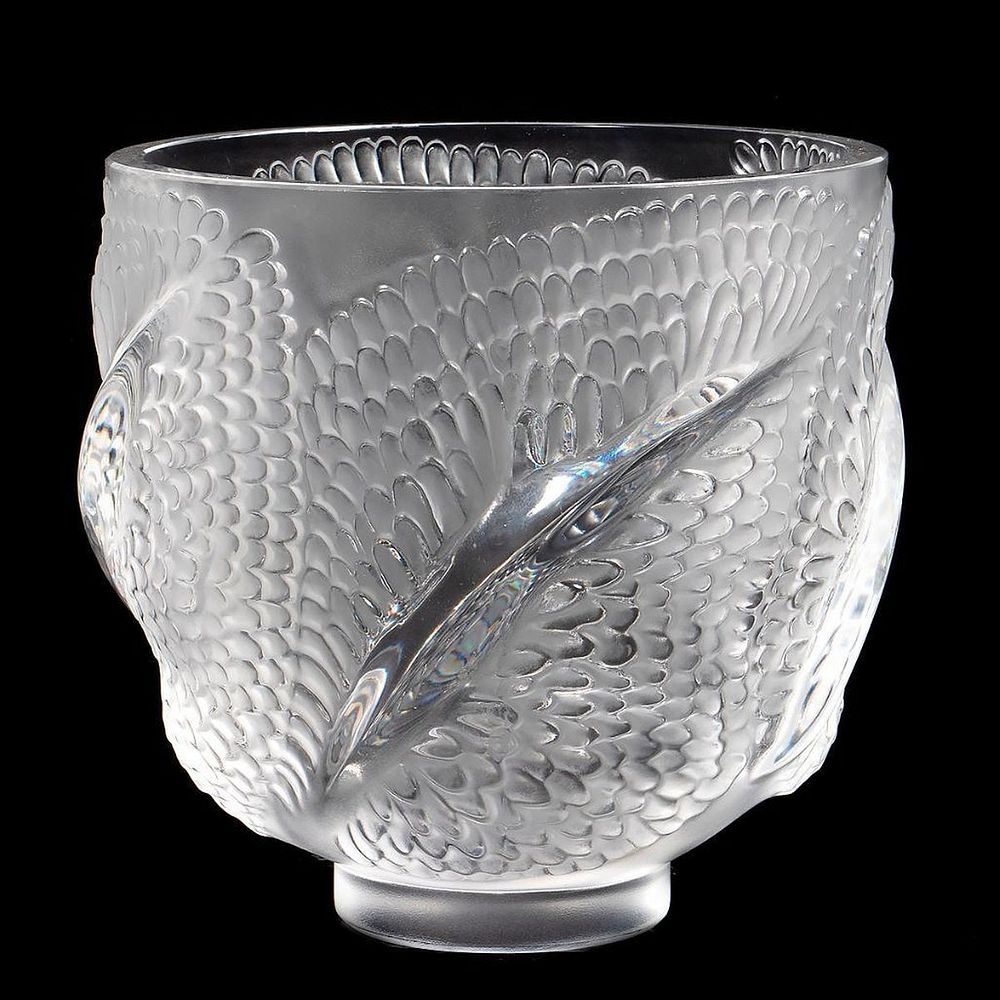 Appraisal: Lalique Glass Vase The clear and frosted glass in the