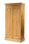 Appraisal: WARDROBE - Continental pine two door wardrobe Molded top over