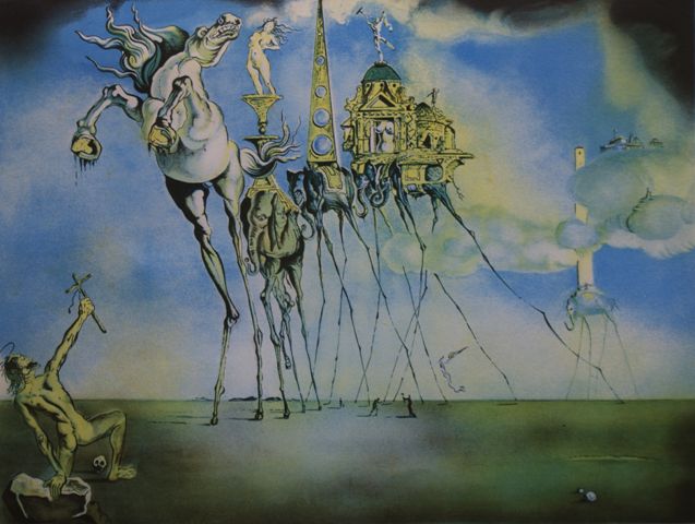 Appraisal: After Salvador Dali - Temptation of St Anthony print x