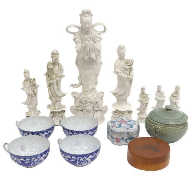 Appraisal: lot of Asian decorative items including white porcelain Kuan Yin