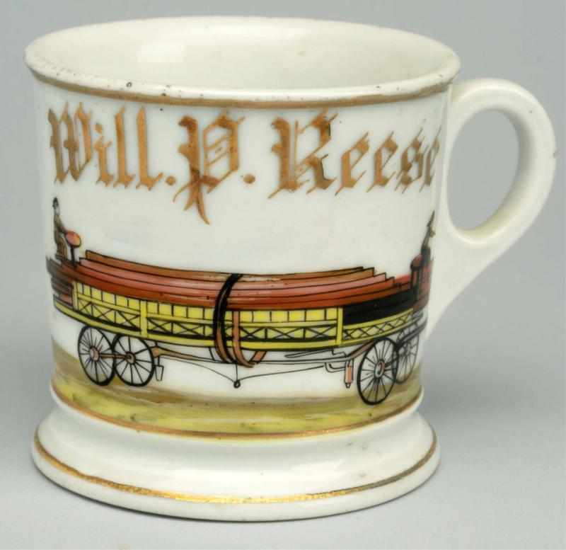 Appraisal: Fire Ladder Shaving Mug Gilded Wil P Reese CFH stamp