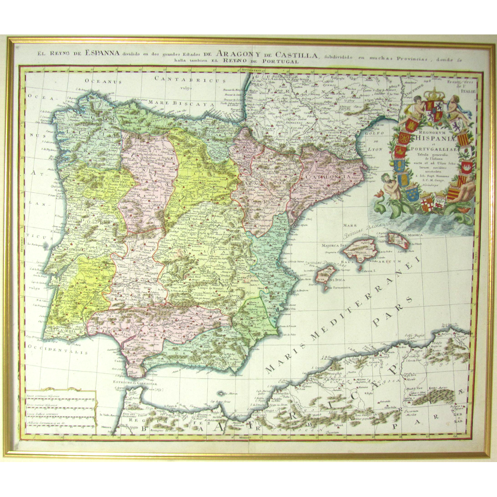 Appraisal: Spain Portugal - Homann Johann Baptist Regnorum Hispaniae et Portugalliae