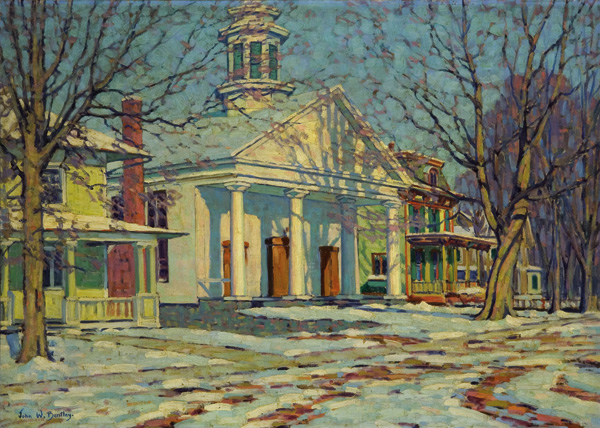 Appraisal: BENTLEY JOHN WILLIAM American - Winter in Woodstock oil on