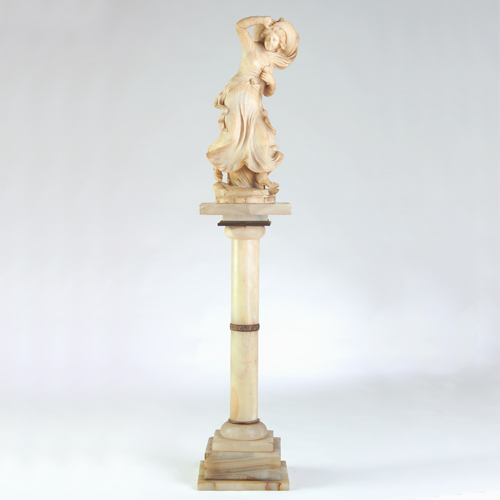 Appraisal: Victorian carved marble figure of a woman in a windblown