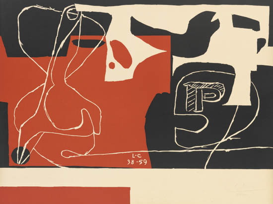 Appraisal: LE CORBUSIER Les d s sont jet s Color lithograph