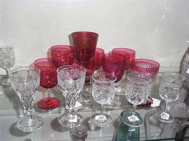 Appraisal: A FRENCH CRANBERRY GLASS seven other Cranberry glasses four John