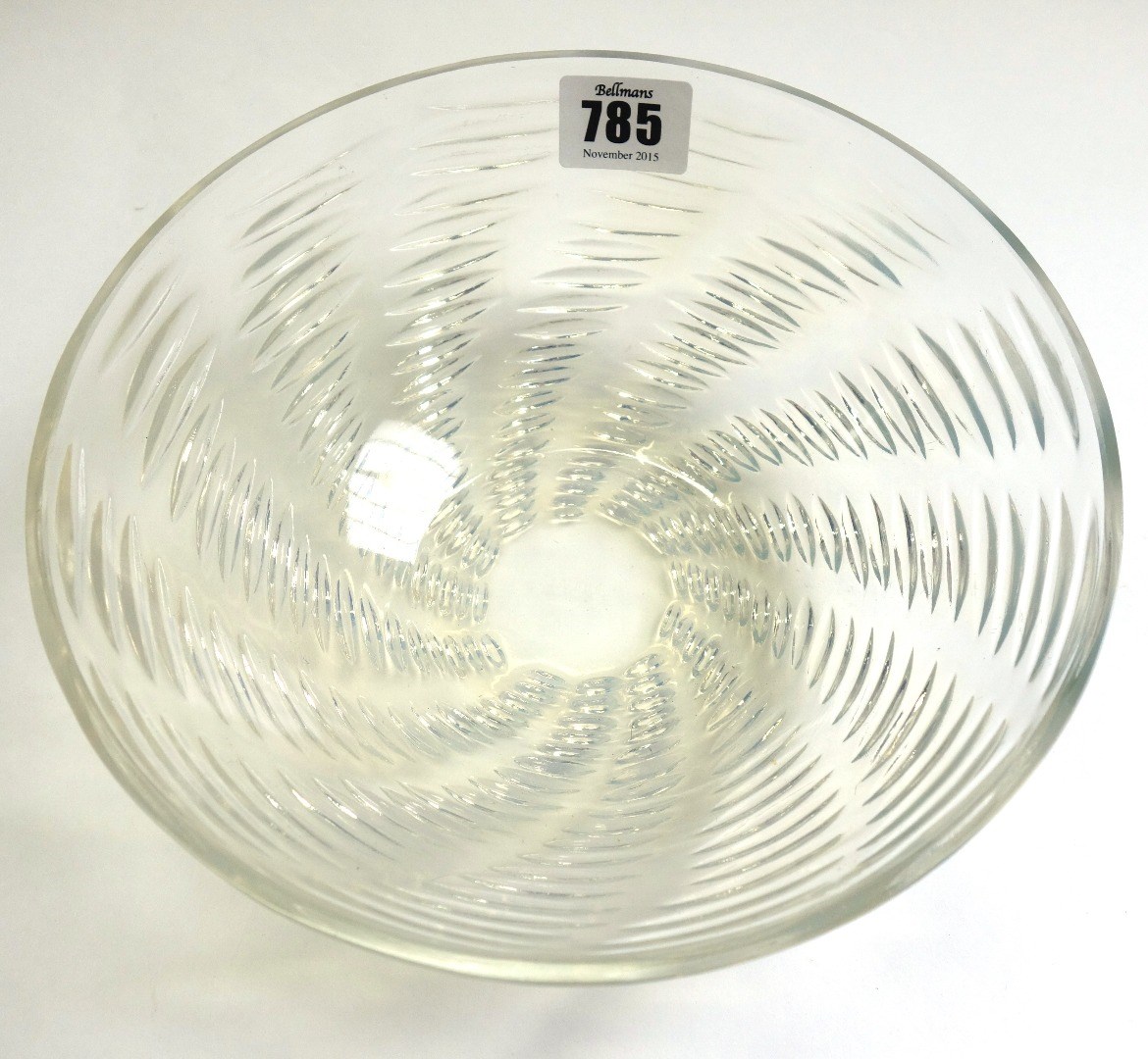 Appraisal: A Lalique 'Ondes' opalescent circular bowl circa stencil etched mark