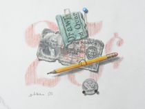 Appraisal: Gayle B Tate American b Drawn and Quartered Pencil colored