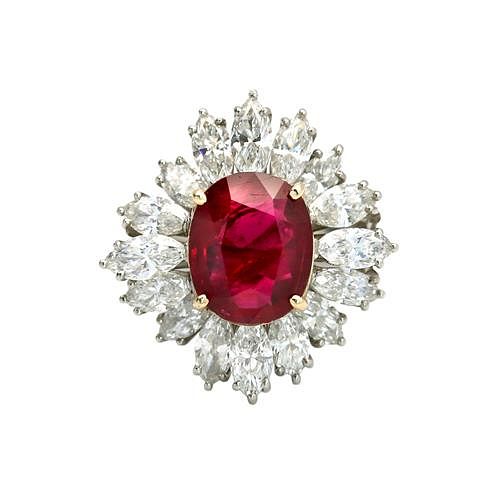 Appraisal: Ct AGL Certified Cushion Cut Ruby Ring Cushion Ct Ruby