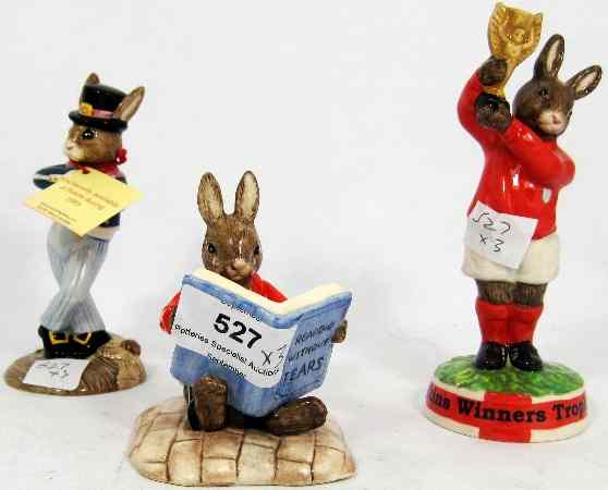 Appraisal: Royal Doulton Bunnykins Winners Trophy DB Hornpiper DB and William