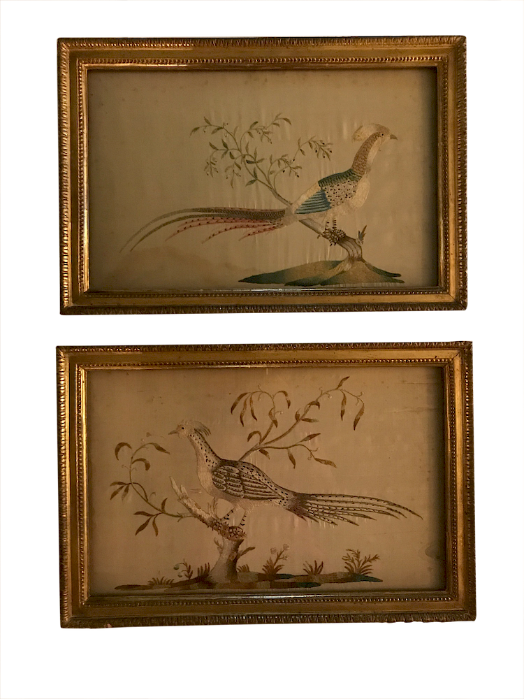 Appraisal: Silkworks Birds Two Silkworks of Birds Two silkworks of birds