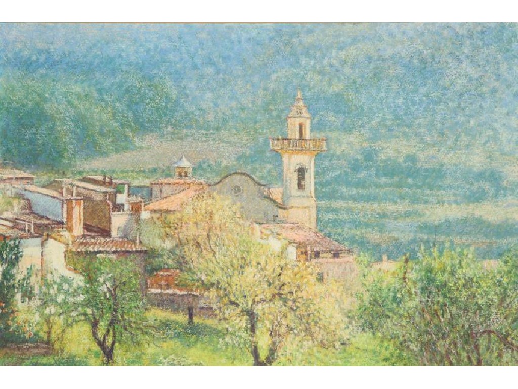 Appraisal: JOHN STADDEN The Bell Tower Val de Mosa Majorca pastel