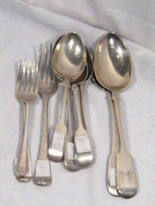 Appraisal: A mixed lot of silver flatware comprising seven spoons and