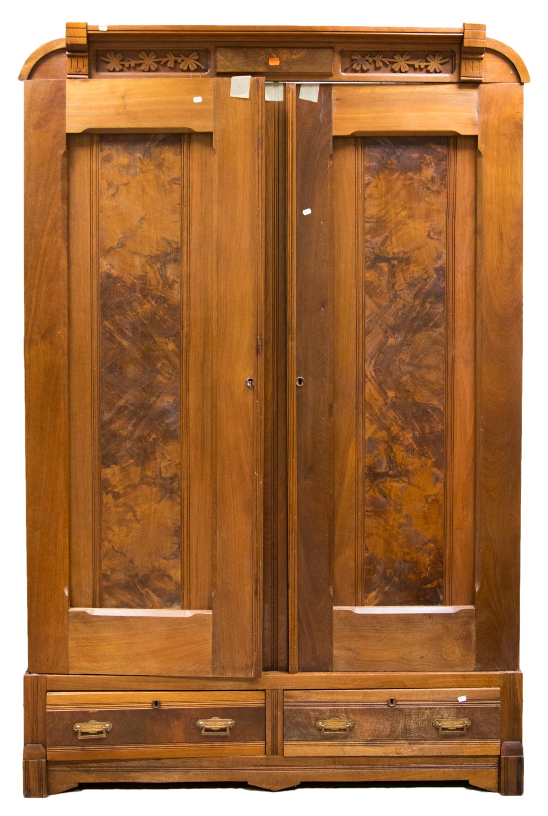 Appraisal: Victorian walnut wardrobe