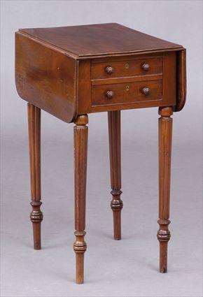 Appraisal: REGENCY MAHOGANY DROP-LEAF TABLE The top with chaneled edge and