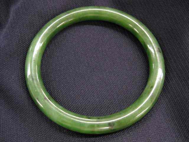 Appraisal: Jade Bangle Bracelet deep rich spinach green '' opening