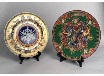 Appraisal: Two holiday display plates depicting the three kings Cort ge