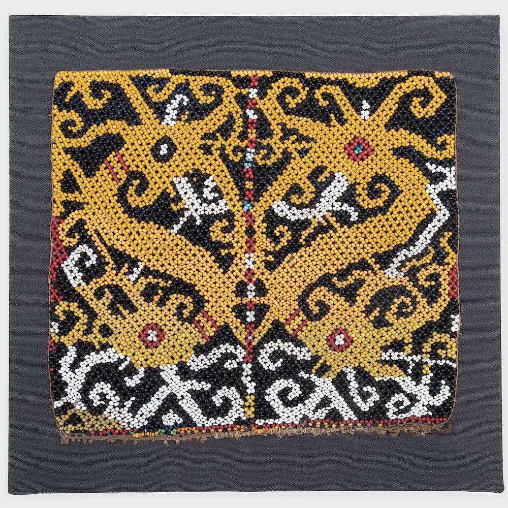 Appraisal: Dayak Beaded Panel Borneo Now mounted on a modern frame