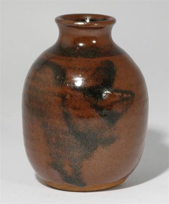 Appraisal: A William Staite Murray stoneware vase covered in a Temmoku