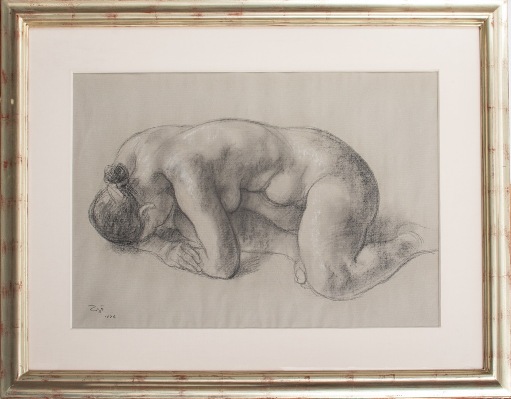 Appraisal: FRANCISCO ZUNIGA RECUMBENT NUDE CHARCOAL ON PAPER Francisco Zuniga Mexican