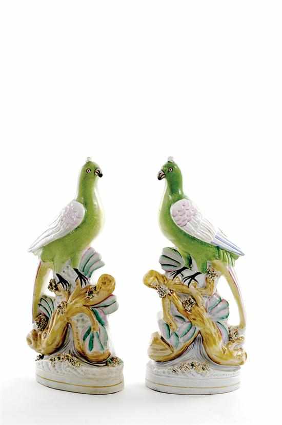 Appraisal: Pair Staffordshire bird figures late th early th century mythical