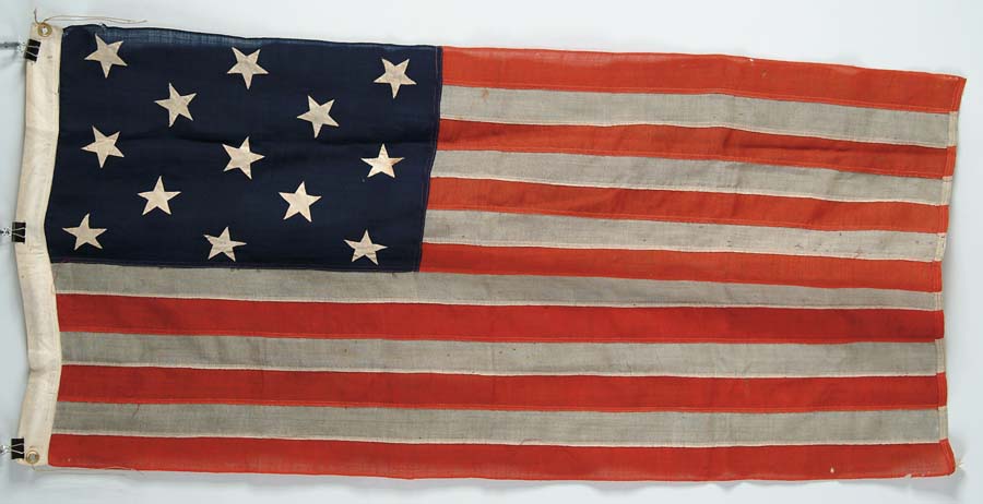 Appraisal: -STAR AMERICAN FLAG x wool bunting flag has machine-sewn stripes