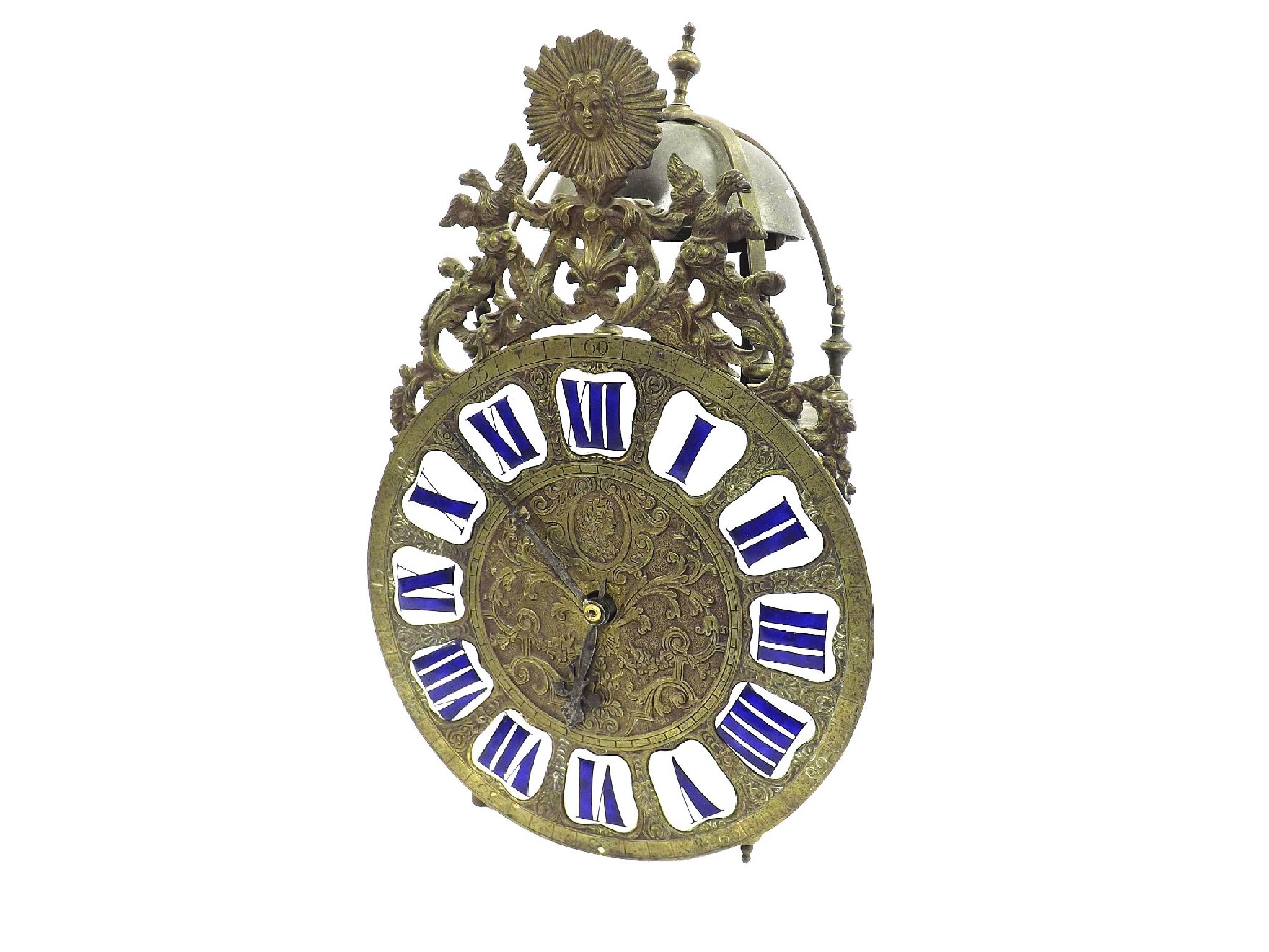 Appraisal: French verge lantern clock the base plate signed Anne Clement