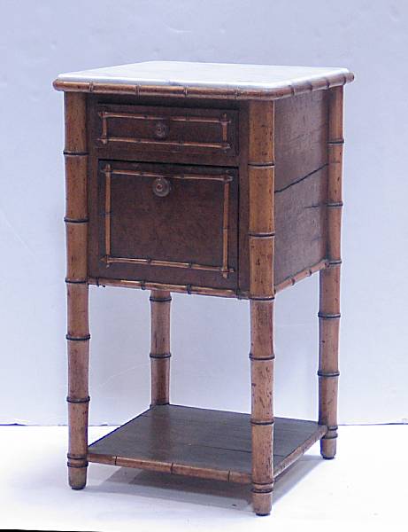 Appraisal: A Victorian faux bamboo side table together with a giltwood