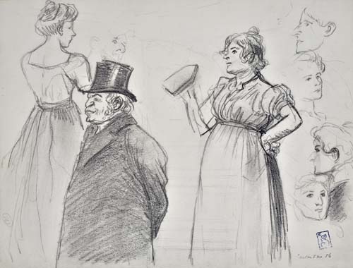 Appraisal: TH OPHILE STEINLEN Etude des Figures Pencil on wove paper