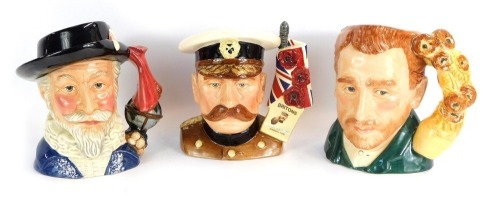 Appraisal: Three large Royal Doulton character jugs comprising Famous Artists Vincent