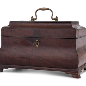 Appraisal: A George III Mahogany Tea Caddy Early th Century Height