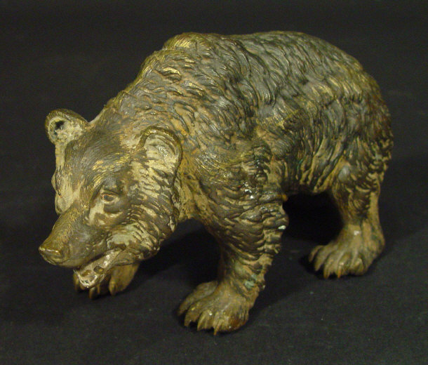 Appraisal: th Century cold painted bronze bear cm high