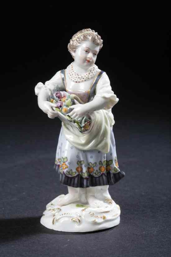 Appraisal: MEISSEN PORCELAIN FIGURE late th-early th century underglaze blue crossed