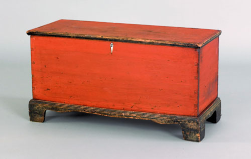 Appraisal: Pennsylvania miniature pine blanket chest early th c in a