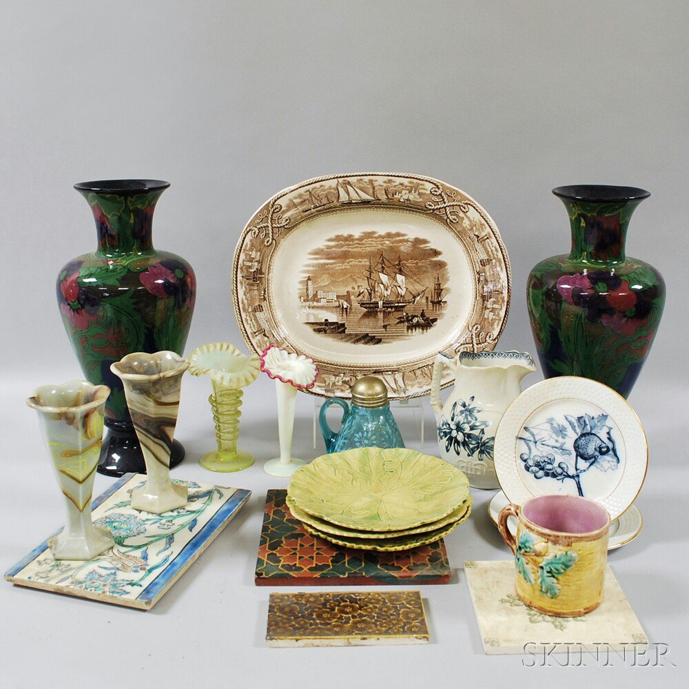 Appraisal: Group of Miscellaneous Decorative Objects including a pair of floral-decorated