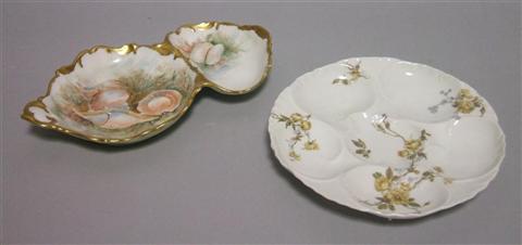 Appraisal: TWO PIECES OF LIMOGES PORCELAIN Including a Havilland Co oyster