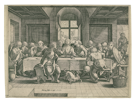 Appraisal: HENDRICK GOLTZIUS The Last Supper Engraving x mm x inches