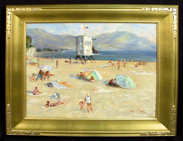 Appraisal: Joseph R Areno American - Santa Barbara Beach signed 'Joseph