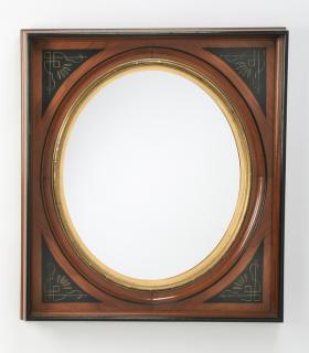 Appraisal: th c carved walnut mirror h th century American Renaissance