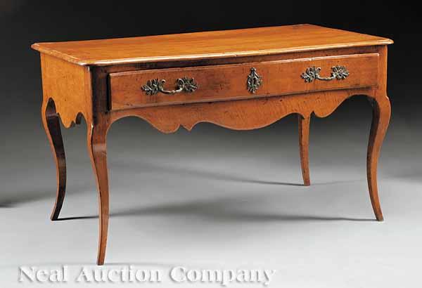 Appraisal: A Fine French Provincial Fruitwood Console Table late th c