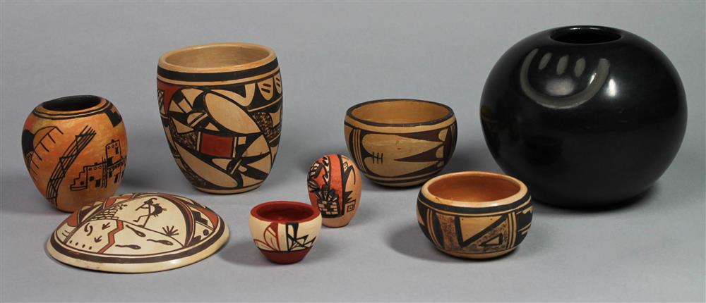 Appraisal: NATIVE AMERICAN POTTERY GROUP SIGNED mid to late th C