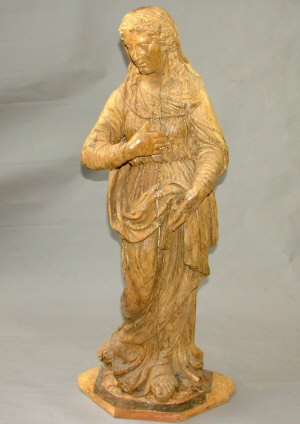 Appraisal: A continental carved lime wood figure of a female saint