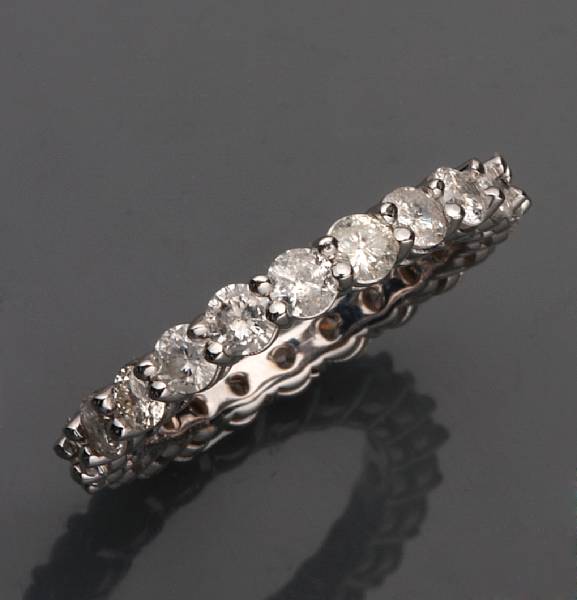 Appraisal: A diamond and k white gold eternity band estimated total