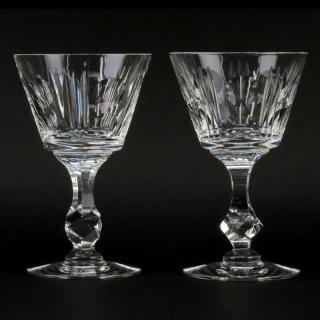 Appraisal: Eighteen Crystal Thumbprint Cut White Wine Stemware Eighteen Crystal Thumbprint