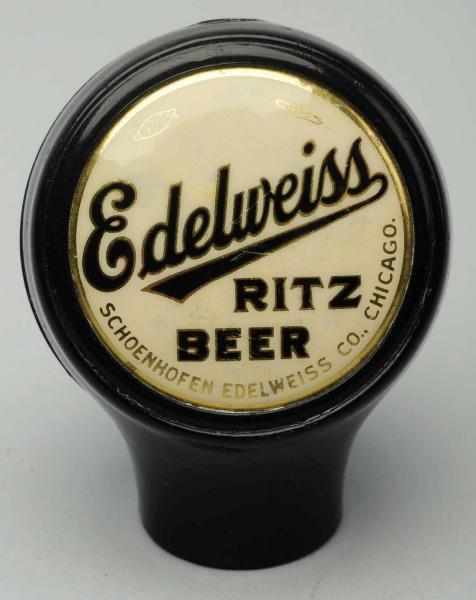 Appraisal: Edelweiss Ritz Beer Tap Knob Schoenhofen Edelweiss Brewing Company Light