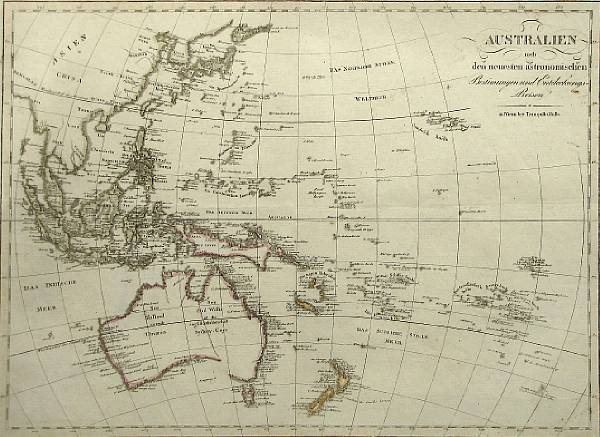 Appraisal: MAP - AUSTRALIA Mollo Tranquillo Australien nach den Neuesten Astronomischen