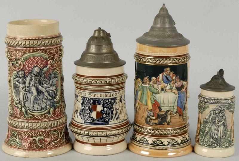 Appraisal: Lot of German Pottery Steins Description Includes one Geschutzt and