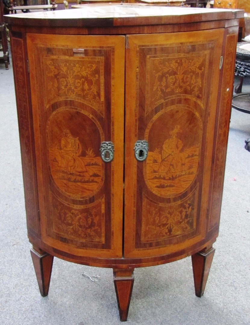 Appraisal: A th century Dutch floral marquetry inlaid rosewood and walnut