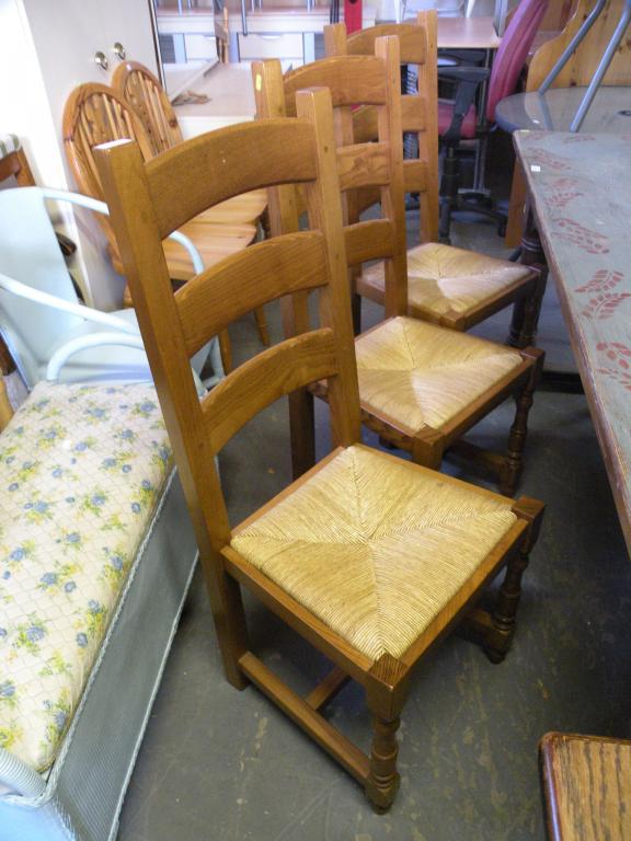 Appraisal: A set of six modern ladderback chairs