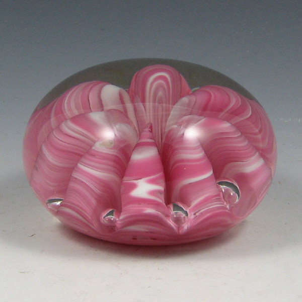 Appraisal: St Clair Joe Pink White Paperweight Joe St Clair paperweight